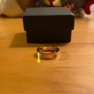 18k gold plated titanium steel women’s size 7 gold ring